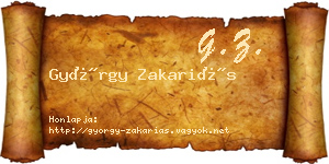 György Zakariás névjegykártya